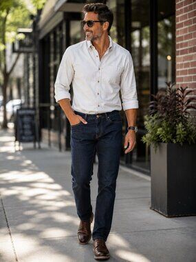 Hart Schaffner Marx Dark Wash Stretch Jeans Men's 38x30 Classic Straight Denim
